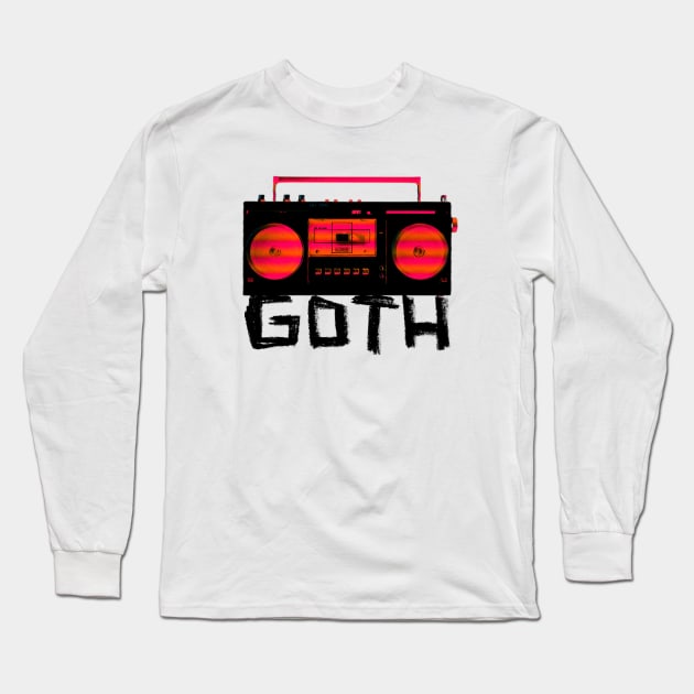 Goth Rock Radio for Goth Music Long Sleeve T-Shirt by badlydrawnbabe